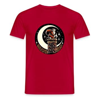Cheminée Père Noël Noël - T-shirt homme - rouge - Devant - AI Model Male 178 dark (178cm)