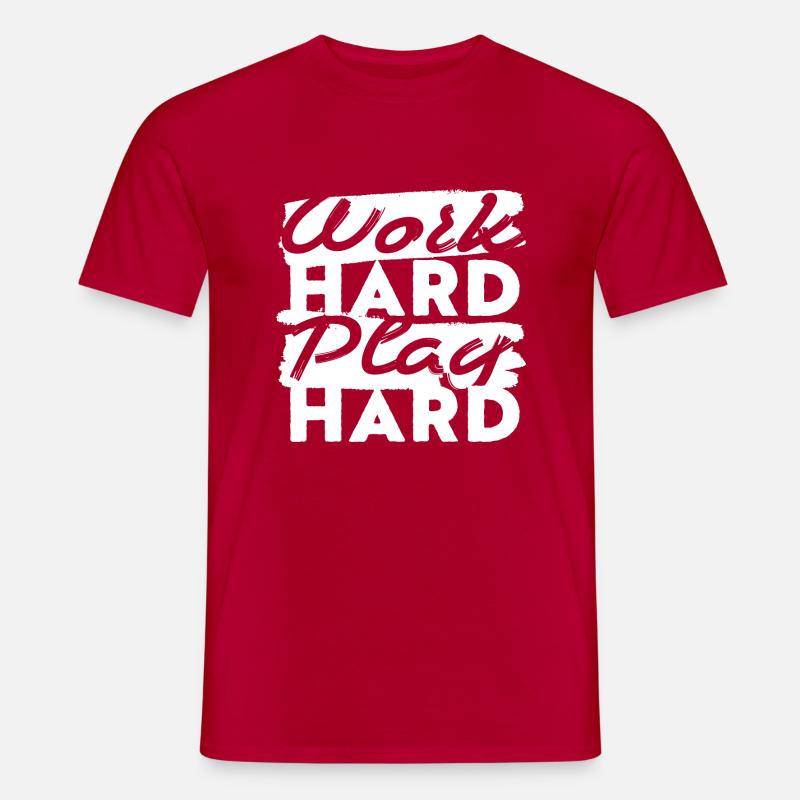 Work Hard Play Hard - Männer T-Shirt - Rot