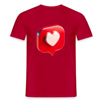 Heart - Love Message - Men's T-Shirt - red - Front - AI Model Male 178 dark (178cm)