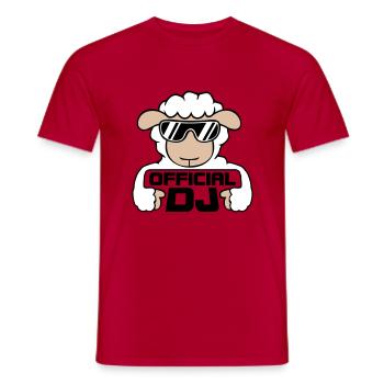 Mouton Officiel DJ Lunettes de soleil Fête Agneau Sweet Cool - T-shirt homme - rouge - Devant - AI Model Male 178 dark (178cm)