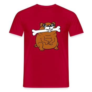 Carlin Chien Os Bouche FaimYummy Happy Cool - T-shirt homme - rouge - Devant - AI Model Male 178 dark (178cm)