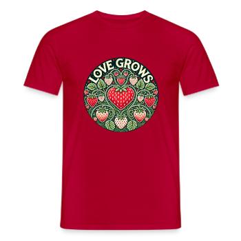 Liebe baut Erdbeere an - Männer T-Shirt - Rot - Vorne - AI Model Male 178 dark (178cm)
