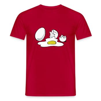 Eier,Ei,kaputt - Männer T-Shirt - Rot - Vorne - AI Model Male 178 dark (178cm)
