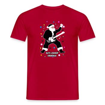 Père Noël en Noir Rock et Magie - T-shirt homme - rouge - Devant - AI Model Male 178 dark (178cm)