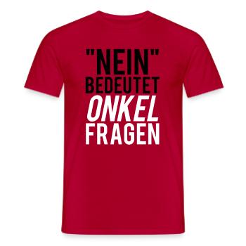 Onkel - Männer T-Shirt - Rot - Vorne - AI Model Male 178 dark (178cm)