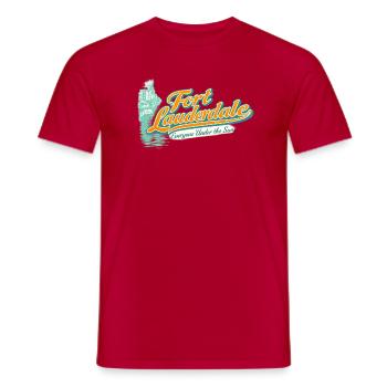 Fort Lauderdale Retro Under the Sun - Men's T-Shirt - red - Front - AI Model Male 178 dark (178cm)