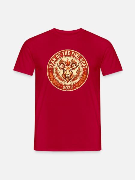 Year Of The Fire Goat 2027 Shirt | Vintage Fire Go - Männer T-Shirt - Rot