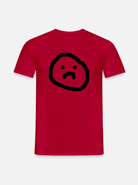Sad face - Men's T-Shirt - red