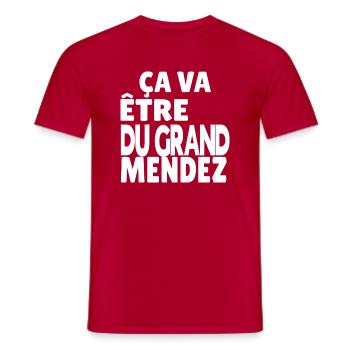 ça va être du grand mendez - T-shirt homme - rouge - Devant - AI Model Male 178 dark (178cm)