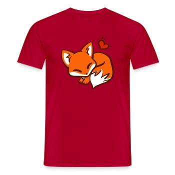 Niedlicher Fuchs / Cute Fox - Männer T-Shirt - Rot - Vorne - AI Model Male 178 dark (178cm)