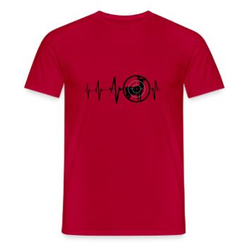 Hunter Heartbeat Design Gift for Hunting - Men's T-Shirt - red - Front - AI Model Male 178 dark (178cm)