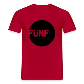 fuenf___f1 - Men's T-Shirt - red - Front - AI Model Male 178 dark (178cm)