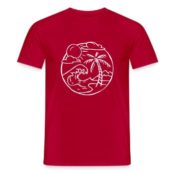 Plage w - T-shirt homme - rouge - Devant - AI Model Male 178 dark (178cm)