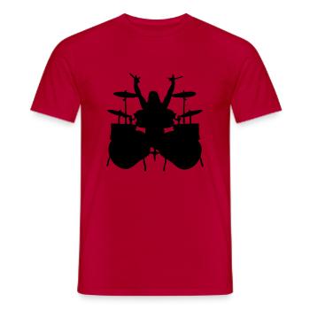 drummer - Männer T-Shirt - Rot - Vorne - AI Model Male 178 dark (178cm)