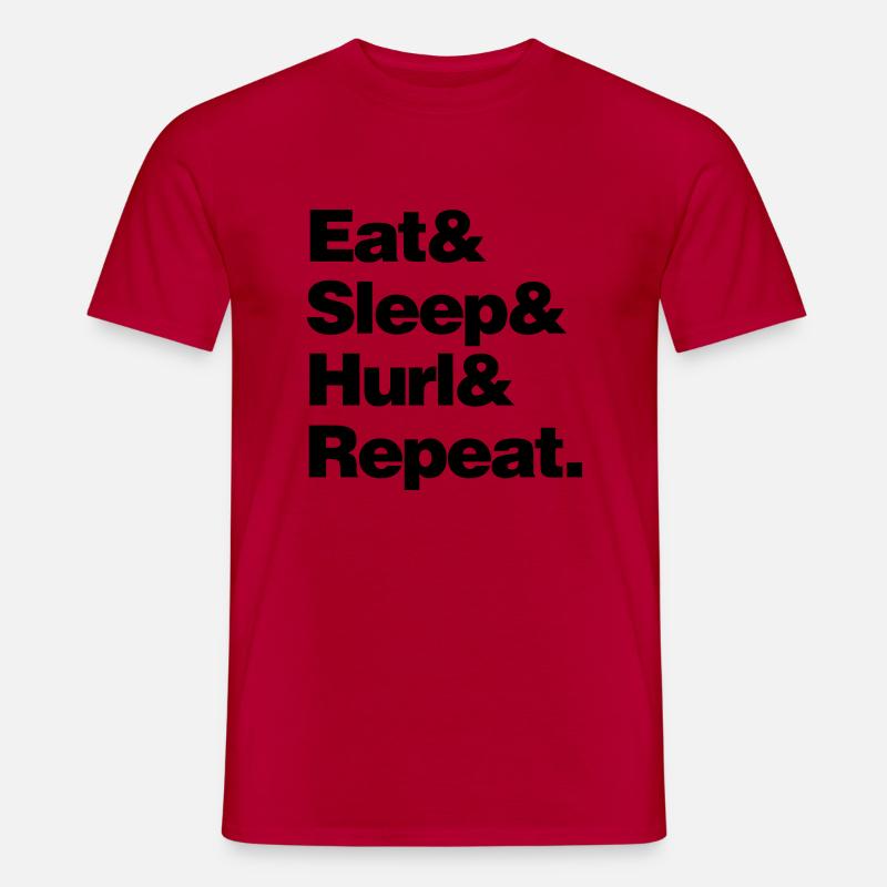 eat sleep hurl and repeat - Men's T-Shirt - red