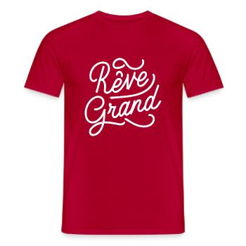 Rêve grand - T-shirt homme - rouge - Devant - AI Model Male 178 dark (178cm)