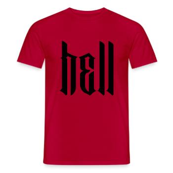 hell modern type - Men's T-Shirt - red - Front - AI Model Male 178 dark (178cm)