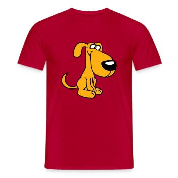 Dog, Crazy, Small, Happy, Funny, Silly, Cool - Men's T-Shirt - red - Front - AI Model Male 178 dark (178cm)