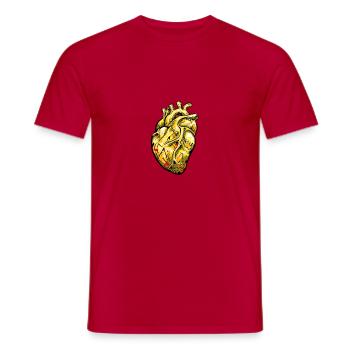 Cœur d'or - T-shirt homme - rouge - Devant - AI Model Male 178 dark (178cm)