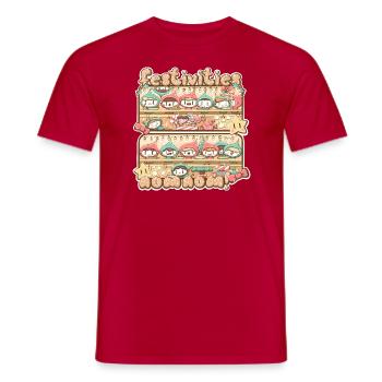 Festivities nom nom, Christmas funny elves - Men's T-Shirt - red - Front - AI Model Male 178 dark (178cm)