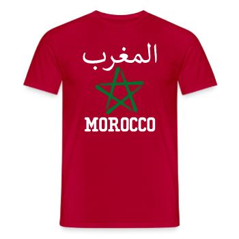 Maroc AlMaghrib Maghreb - T-shirt homme - rouge - Devant - AI Model Male 178 dark (178cm)