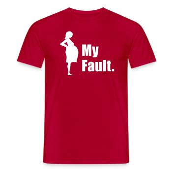 My Fault. Pregnancy Motiv. - Männer T-Shirt - Rot - Vorne - AI Model Male 178 dark (178cm)