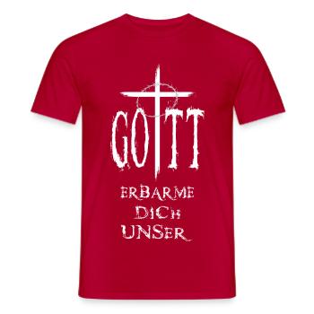 Gott erbarme dich unser - Männer T-Shirt - Rot - Vorne - AI Model Male 178 dark (178cm)