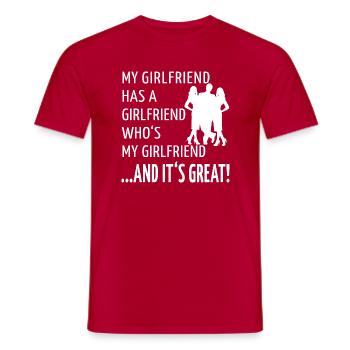 Throuple Threelationship Polyamorie Liebe Triade - Männer T-Shirt - Rot - Vorne - AI Model Male 178 dark (178cm)