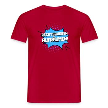Rechtsaußen aufräumen! - Männer T-Shirt - Rot - Vorne - AI Model Male 178 dark (178cm)