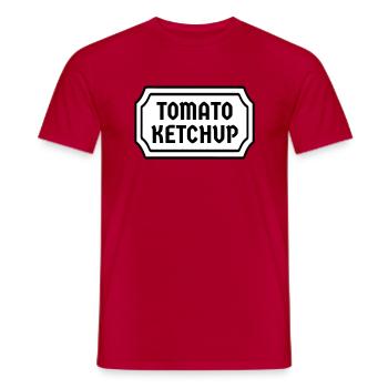 Tomato Ketchup Tomato Costume Label Carnival - Men's T-Shirt - red - Front - AI Model Male 178 dark (178cm)