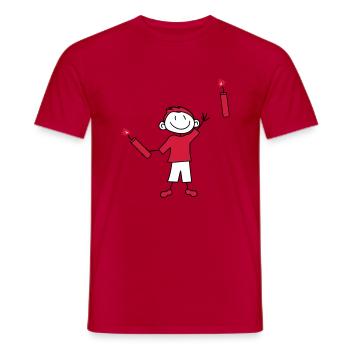 dynamit tnt nitro kuender bombe throw explosion a - Men's T-Shirt - red - Front - AI Model Male 178 dark (178cm)