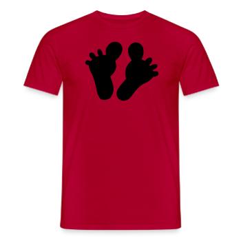 Big toe feet! - Men's T-Shirt - red - Front - AI Model Male 178 dark (178cm)