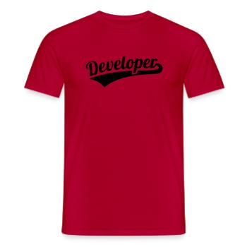 Developer - Men's T-Shirt - red - Front - AI Model Male 178 dark (178cm)