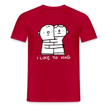 J'aime étreindre - T-shirt homme - rouge - Devant - AI Model Male 178 dark (178cm)