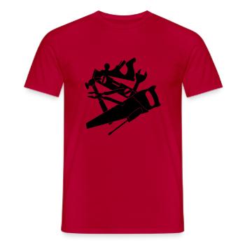 Woodworking carpentry - Men's T-Shirt - red - Front - AI Model Male 178 dark (178cm)