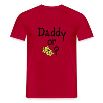 Papa ou Chips? - T-shirt homme - rouge - Devant - AI Model Male 178 dark (178cm)