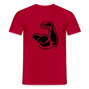 bicep_1__f1 - Männer T-Shirt - Rot - Vorne - AI Model Male 178 dark (178cm)