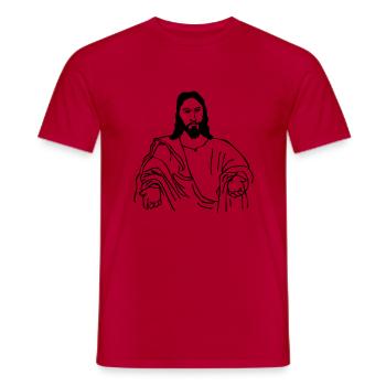 jesus - T-shirt homme - rouge - Devant - AI Model Male 178 dark (178cm)