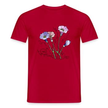 Fleur - T-shirt homme - rouge - Devant - AI Model Male 178 dark (178cm)