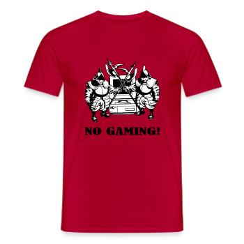 Wache no gaming! - Männer T-Shirt - Rot - Vorne - AI Model Male 178 dark (178cm)