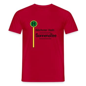 Nächster Halt Sonnenallee - Männer T-Shirt - Rot - Vorne - AI Model Male 178 dark (178cm)