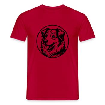 Berger australien - T-shirt homme - rouge - Devant - AI Model Male 178 dark (178cm)