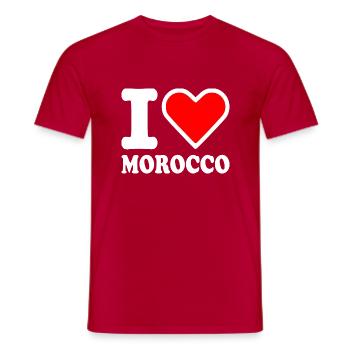 I love morocco - Männer T-Shirt - Rot - Vorne - AI Model Male 178 dark (178cm)