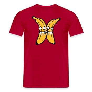 2 freunde team paar banane obst verrueckt grimasse - Männer T-Shirt - Rot - Vorne - AI Model Male 178 dark (178cm)