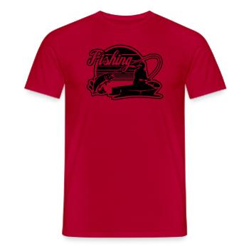 fishing - Men's T-Shirt - red - Front - AI Model Male 178 dark (178cm)