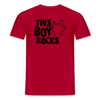 This Boy rocks - Männer T-Shirt - Rot - Vorne - AI Model Male 178 dark (178cm)