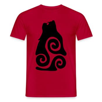Wolf Tribal Heulen - Männer T-Shirt - Rot - Vorne - AI Model Male 178 dark (178cm)