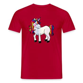 unicorn 3824876 1920 - Men's T-Shirt - red - Front - AI Model Male 178 dark (178cm)