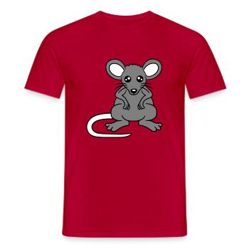 Mouse Mouse Cute Little Rat Rodent Friendly - Men's T-Shirt - red - Front - AI Model Male 178 dark (178cm)
