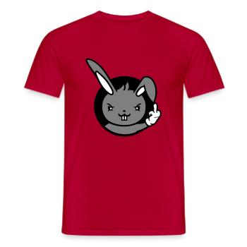 Hase Mittelfinger Zeigen Böse Frech Beleidigend - Männer T-Shirt - Rot - Vorne - AI Model Male 178 dark (178cm)